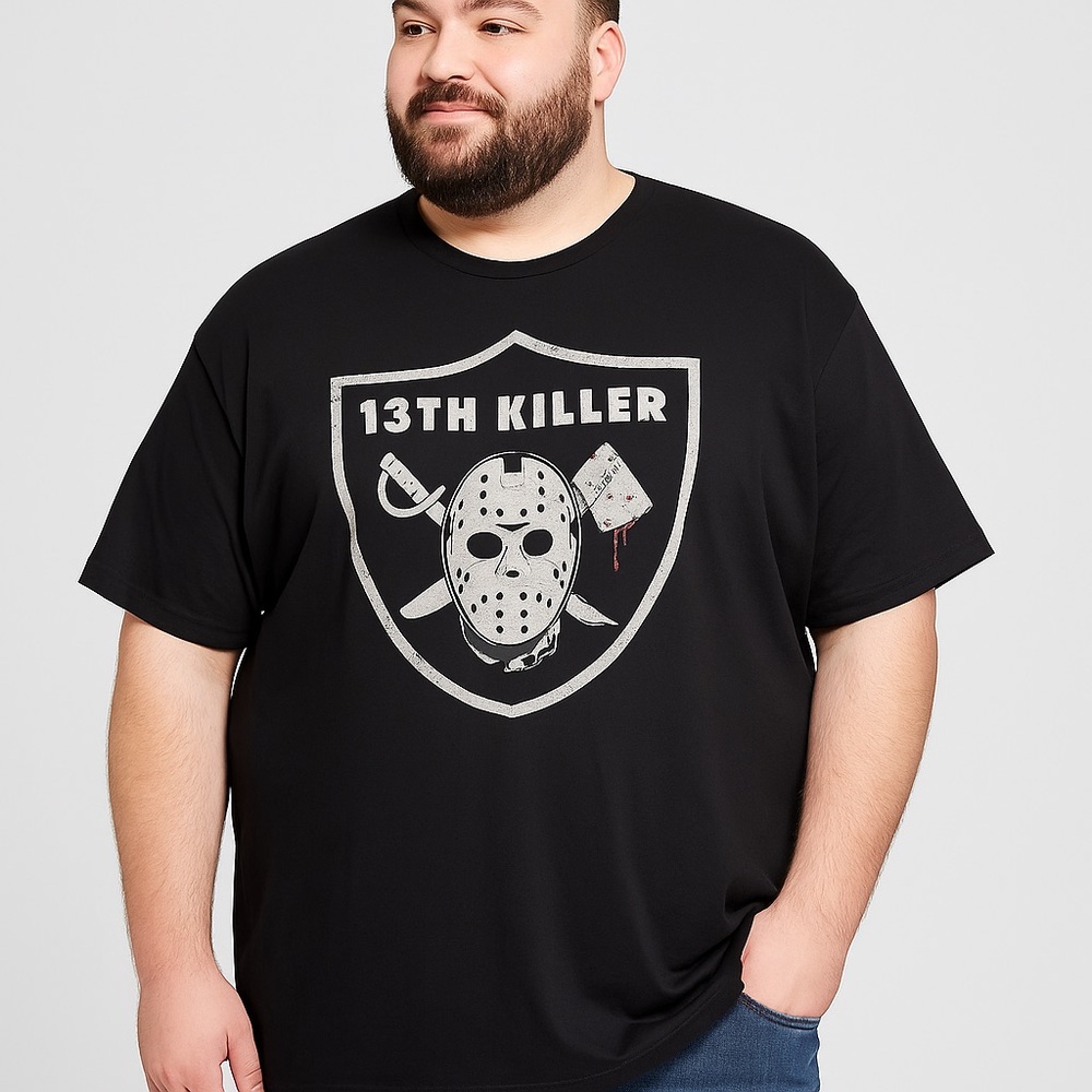 13th Killer Jason Parody T-Shirt 3XL Black Raiders Style slasher graphic tee USA
